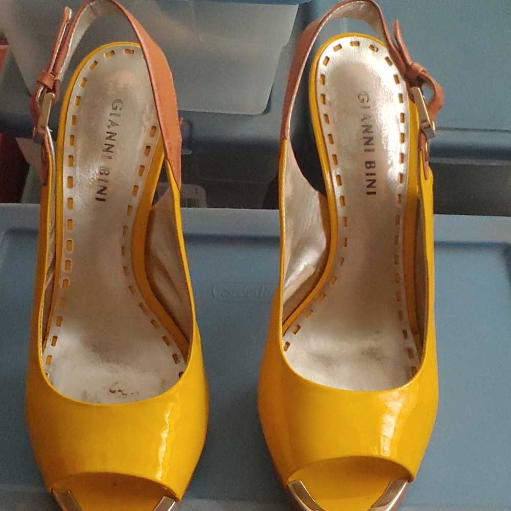 Yellow Patten Leather heels